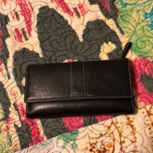 Coach leather checkbook wallet
